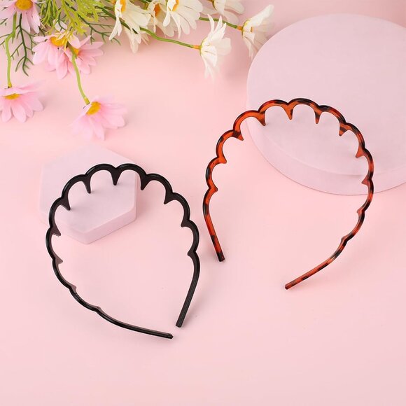 Zig Zag Headbands, 4 Pieces Shark Tooth Hair Comb Hairband, Wavy Shape Plastic H - Picture 7 of 8